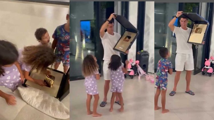 Cristiano Ronaldo Celebrates YouTube Gold Play Button After Reaching One Million Subscribers in Record Time