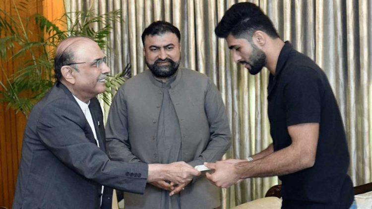 President Awards Rs100 Million to Shahzaib Khan for Winning World Karate Combat Championship