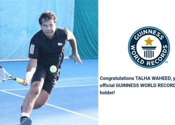 Pakistan’s Talha Waheed Sets Guinness World Record for Most Tennis Serves in One Minute